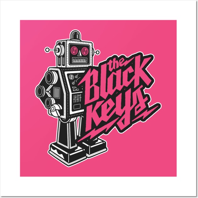 The Black Keys Retro Rockin' Robot (Multi-Colored) Wall Art by Recondo76